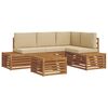 vidaXL 5 stk. Outdoor-Sofagarnitur Massives Akazienholz und Polyester