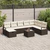 vidaXL Sofa Set mit Kissen mit Speicher Braun und Creme Poly-Rattan