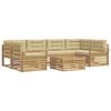 vidaXL Outdoor-Sofagarnitur 7 Stk. Wei&szlig; und Beige