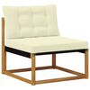 vidaXL Outdoor-Sofagarnitur 21 pcs Natur und Creme Massivholz Akazie