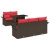 vidaXL Gartensofa-set mit Kissen 6 pcs Braun Poly-Rattan