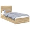 vidaXL Aufbewahrungsbett Sonoma-Eiche 90 x 190 cm Holzwerkstoff