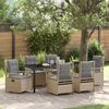 vidaXL Garten Essgruppe 7 pcs Beige und Hellgrau Poly-Rattan