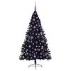 vidaXL K&uuml;nstlicher vorbeleuchteter Weihnachtsbaum Schwarz 180 cm PVC