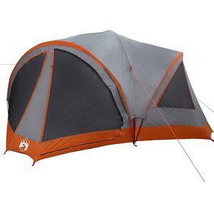 vidaXL Familienzelt f&uuml;r 10 Personen Grau und Orange 460 x 430 x 214 cm