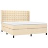 vidaXL Boxspringbett mit Matratze Creme 180x200 cm Stoff