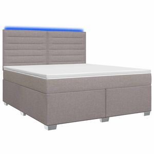 vidaXL Boxspringbett mit Matratze Taupe 140 x 190 cm Stoff