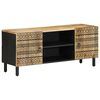 vidaXL TV-Schrank Schwarz 105x33,5x46 cm Raues Mangoholz