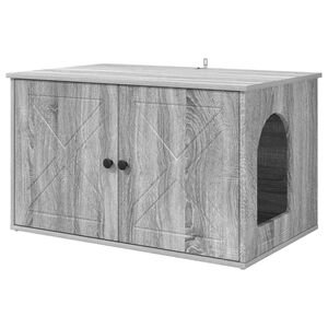 vidaXL Katzenhaus Graues Sonoma 85 x 55 x 50 cm Holzwerkstoff
