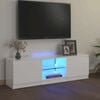 vidaXL TV-Schrank mit LED-Leuchten Hochglanz-Wei&szlig; 120x30x36 cm
