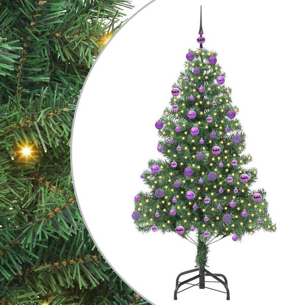 vidaXL Weihnachtsbaum mit 300 LEDs mit St&auml;nder Gr&uuml;n 180 cm PVC