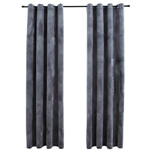vidaXL Verdunkelungsvorh&auml;nge mit &Ouml;sen 2 Stk. Samt Anthrazit 140x175 cm