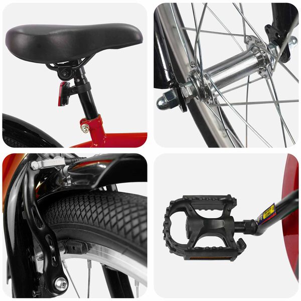 vidaXL Kinderfahrrad 18 Zoll f&uuml;r 5-7 Jahre alt Rot