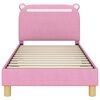 vidaXL Kinderbettgestell mit Kopfteil Rosa 80 x 160 cm Stoff