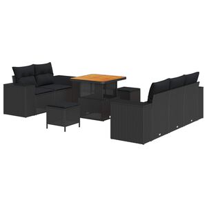 vidaXL Gartensofa-set 8 pcs Schwarz Poly-Rattan