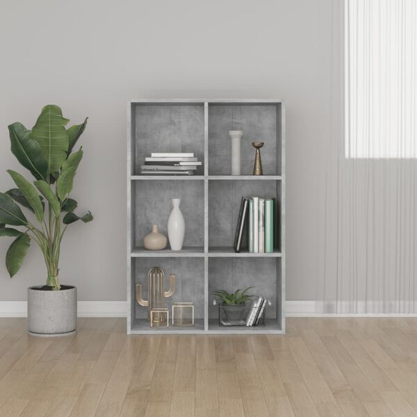 vidaXL B&uuml;cherregal/Sideboard Betongrau 66x30x98 cm Holzwerkstoff