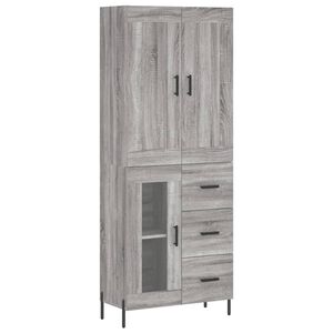 vidaXL Highboard Grau Sonoma 69,5x34x180 cm Holzwerkstoff