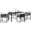 vidaXL Garten Essgruppe 5 pcs Braun Poly-Rattan