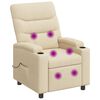 vidaXL Massagesessel mit Liegefunktion Creme 75 x 95 x 103 cm Stoff