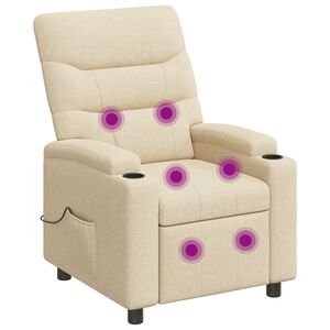 vidaXL Massagesessel mit Liegefunktion Creme 75 x 95 x 103 cm Stoff