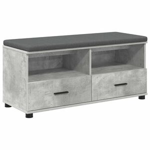 vidaXL Flurbank mit Kissen mit Schubladen Betongrau 100 x 38 x 46 cm
