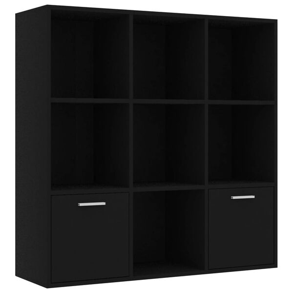 vidaXL Bücherregal Schwarz 98x30x98 cm Holzwerkstoff