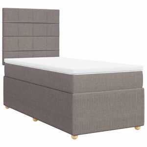 vidaXL Boxspringbett mit Matratze Taupe 90x190 cm Stoff