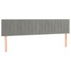 vidaXL Kopfteile Hellgrau 200x5x78/88 cm Samt