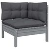 vidaXL 8-tlg. Garten-Lounge-Set mit Kissen Grau Massivholz Kiefer