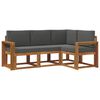 vidaXL Outdoor-Sofagarnitur 4 stk. Natur und Anthrazit