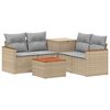 vidaXL Sofa Set 6 stk. Beige und Hellgrau Polyrattan und Stahl