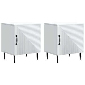 vidaXL Nachttisch 2 pcs Wei&szlig; 43 x 34,5 x 50 cm Holzwerkstoff