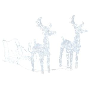 vidaXL Rentiere & Schlitten Weihnachtsdekoration 160 LEDs 130 cm Acryl