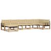 vidaXL Outdoor-Sofagarnitur 7 stk. Wei&szlig; und Beige Massivholz Akazie
