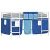 vidaXL Etagenbett f&uuml;r Kinder mit Vorh&auml;ngen Wei&szlig; und Blau 107 x 203 cm