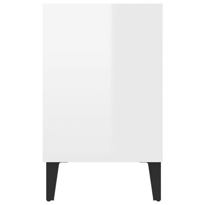 vidaXL TV-Schrank mit Metallbeinen Hochglanz-Weiß 103,5x30x50 cm
