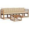 vidaXL Outdoor-Sofagarnitur 5 stk. Natur und Beige