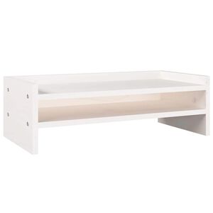 vidaXL Monitorst&auml;nder Wei&szlig; 50x24x16 cm Massivholz Kiefer