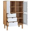 vidaXL Highboard OTTA Braun&Weiß 85x43x125 cm Massivholz Kiefer