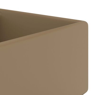 vidaXL Luxus-Waschbecken Überlauf Quadratisch Matt Creme 41x41 cm
