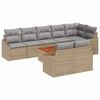 vidaXL Gartensofa-set 9 stk. Beige Poly-Rattan