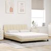 vidaXL Bett mit Matratze "Hanko" Creme 160x200 cm Stoff