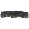 vidaXL Gartensofa-set 10 stk. Grau Poly-Rattan
