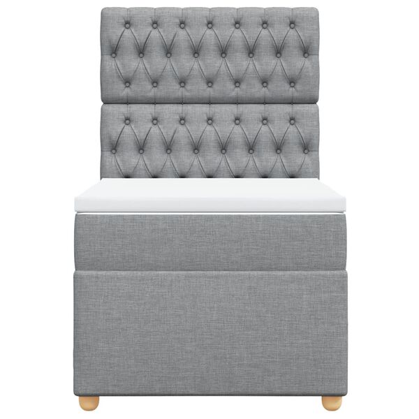 vidaXL Boxspringbett mit Matratze Hellgrau 80x200 cm Stoff