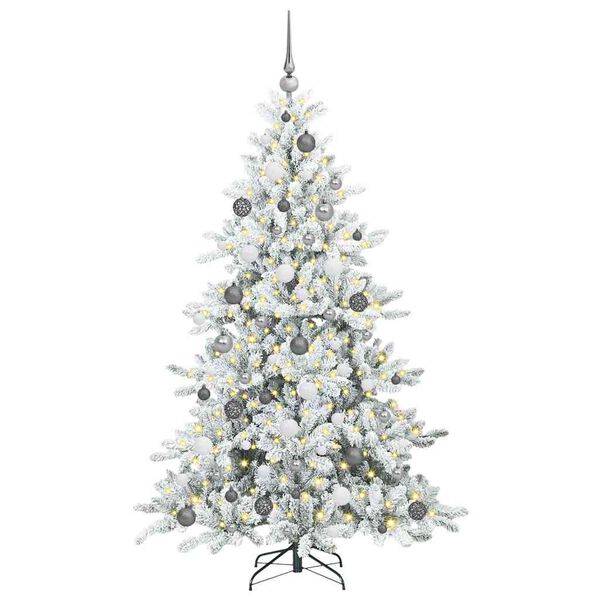 vidaXL K&uuml;nstlicher klappbarer Weihnachtsbaum Wei&szlig; 180 cm PVC und Stahl
