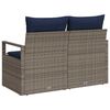 vidaXL Garten-Sofa mit Kissen 120 x 62 x 69 cm Poly-Rattan