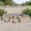 vidaXL Gartensofa-set mit Kissen 13 pcs Beige und Hellgrau Poly-Rattan