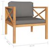 vidaXL 8-tlg. Garten-Lounge-Set mit Grauen Kissen Massivholz Teak