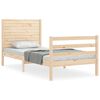 vidaXL Massivholzbett mit Kopfteil 90x200 cm