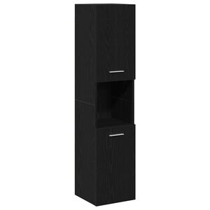 vidaXL Badezimmerschrank Schwarz Eichen-Optik 30 x 30 x 130 cm